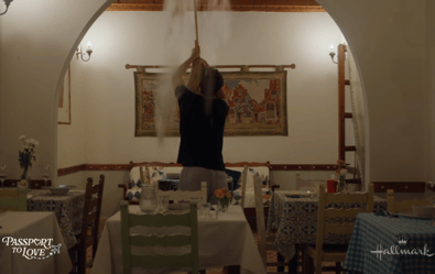 A Greek Recipe for Romance - Restaurant Falling Apart (c) Hallmark