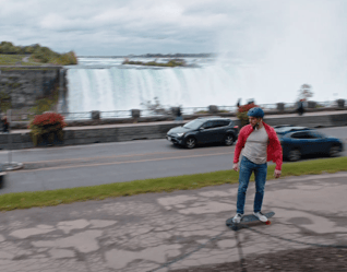 Falling in Love in Niagara - Mike skateboarding (c) Hallmark