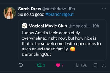 Branching Out - Sarah Drew Tweet 